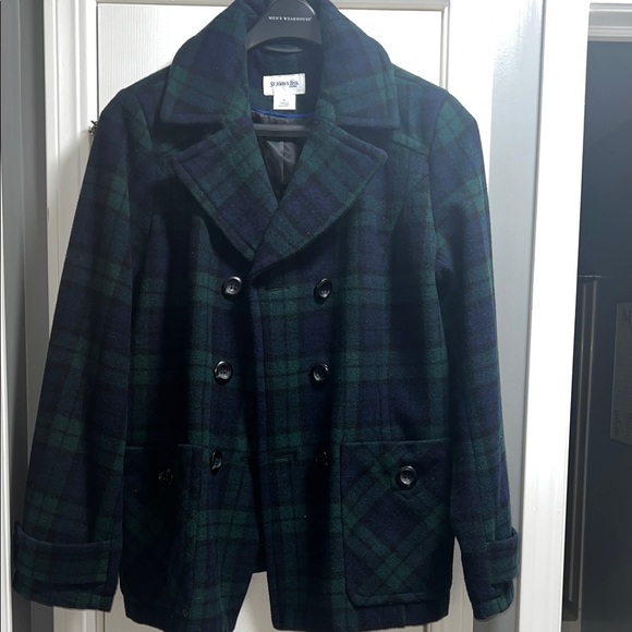 St Johns Bay plaid wool coat size XL - Picture 1 of 4